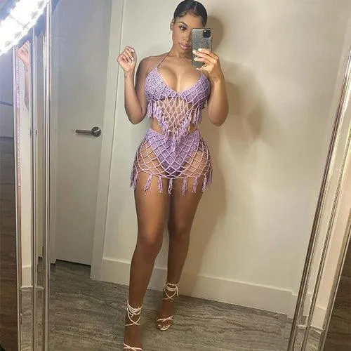 Beach Crochet two piece swimsuit