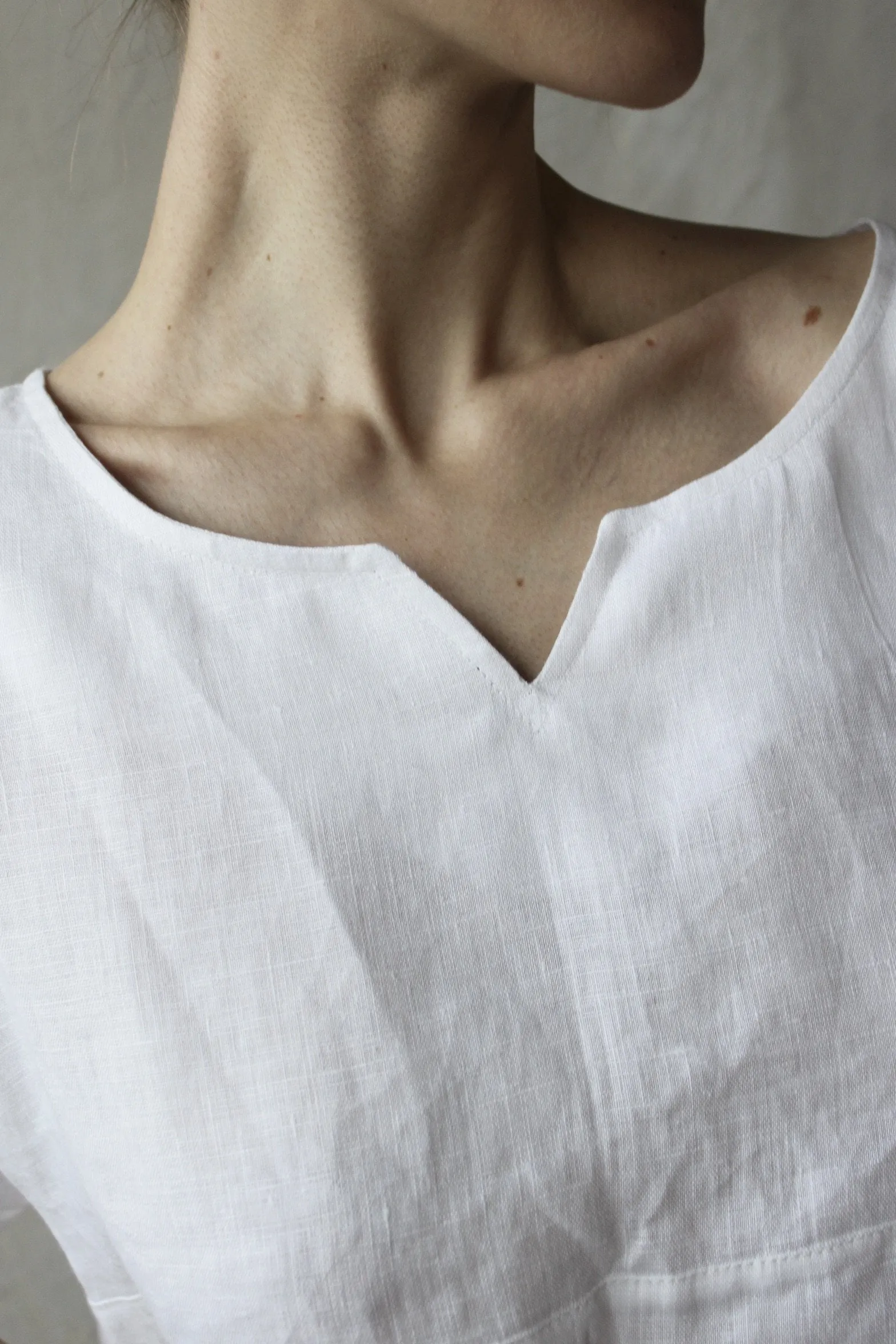 Beach Linen Tunic Dress - White, Black and other colors