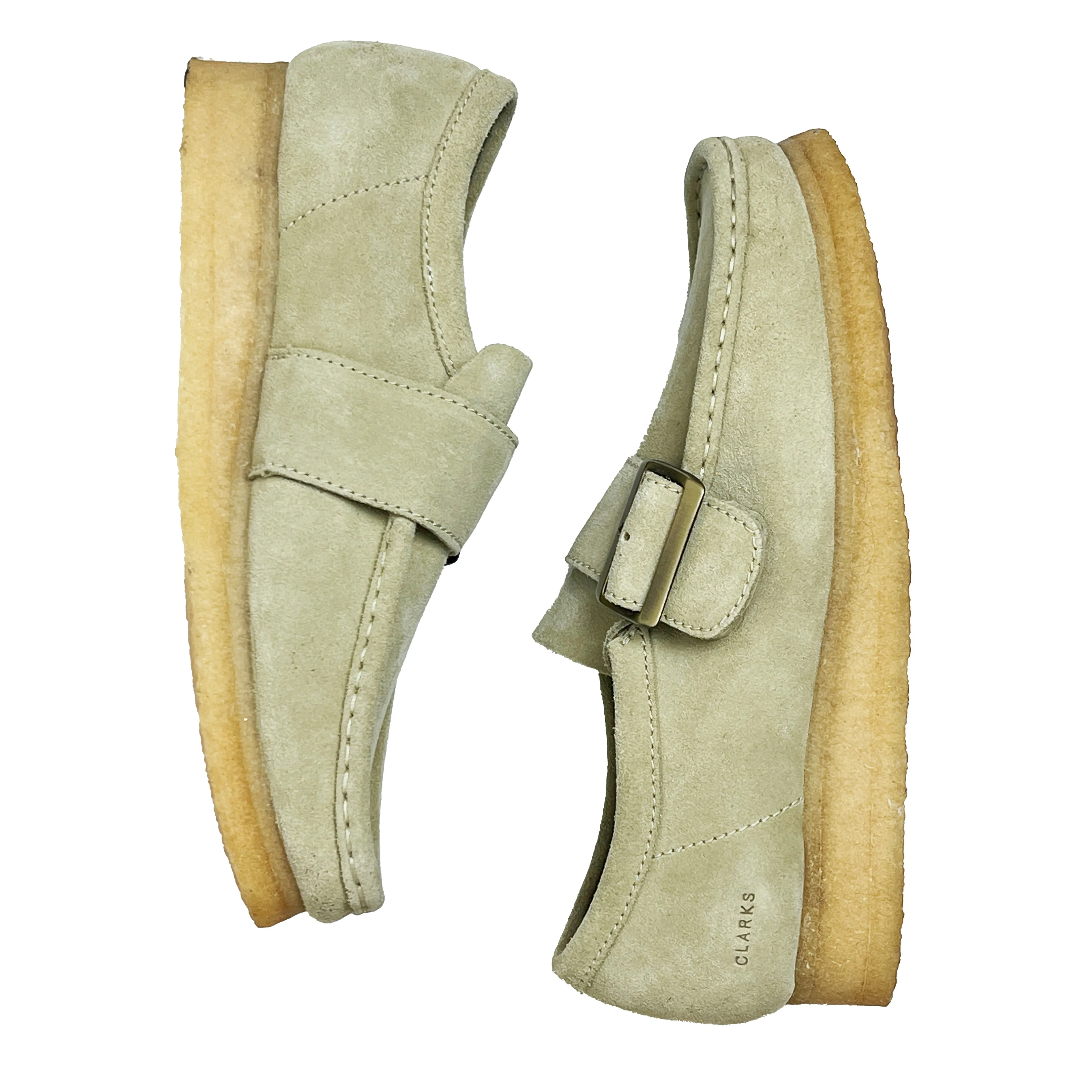 Beige Wallabee Monkstraps Slip-Ons