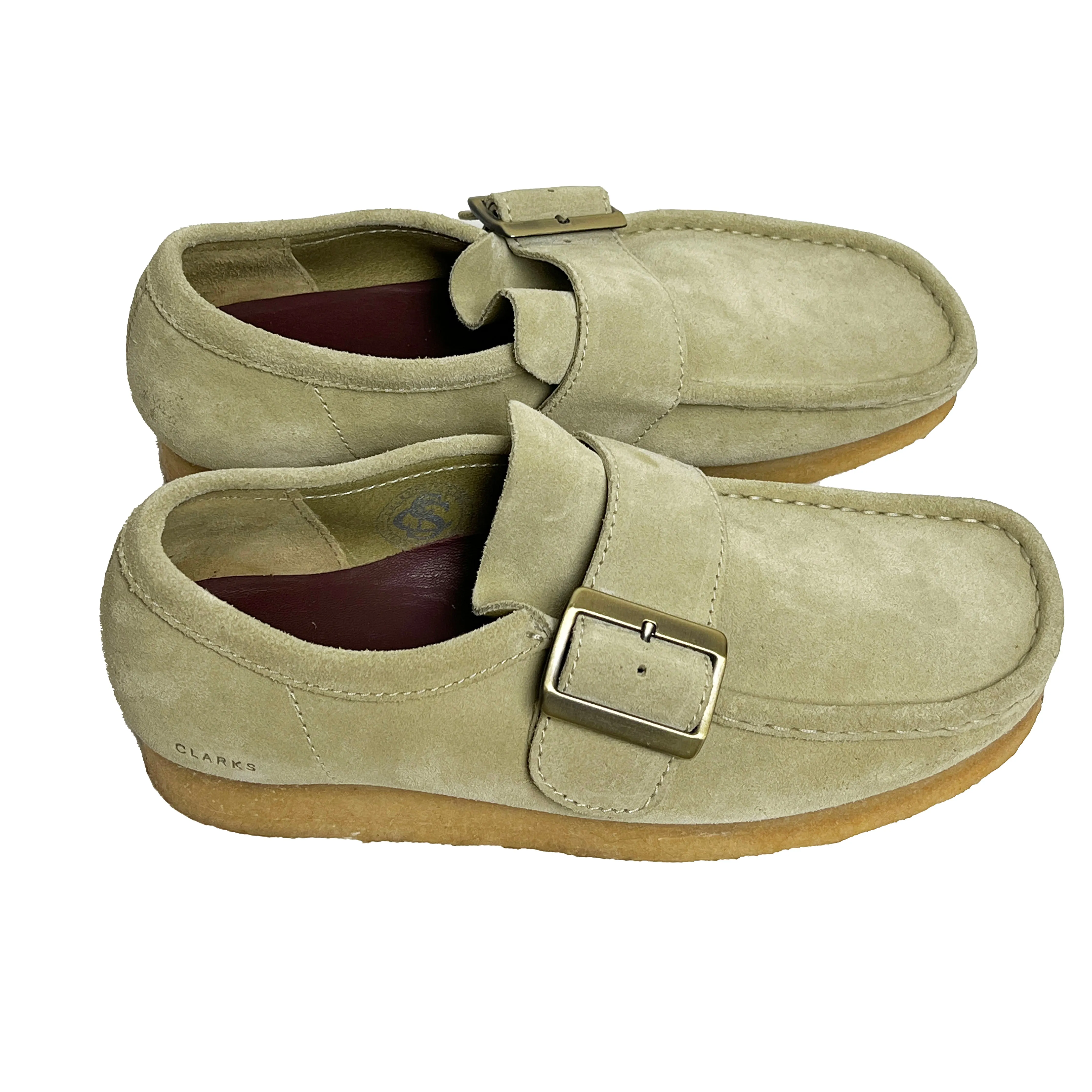 Beige Wallabee Monkstraps Slip-Ons