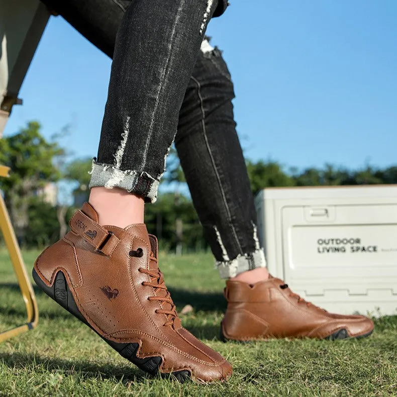 Bootara Men’s Octopus High-Top Lace-Up Hand-Sewn Casual Work Boots