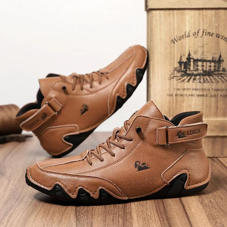 Bootara Men’s Octopus High-Top Lace-Up Hand-Sewn Casual Work Boots