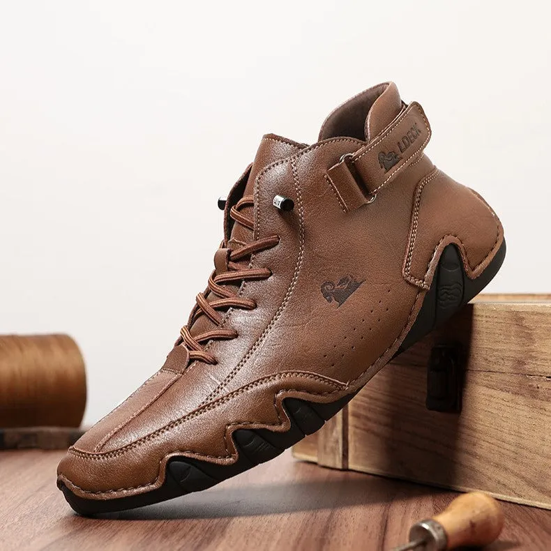Bootara Men’s Octopus High-Top Lace-Up Hand-Sewn Casual Work Boots