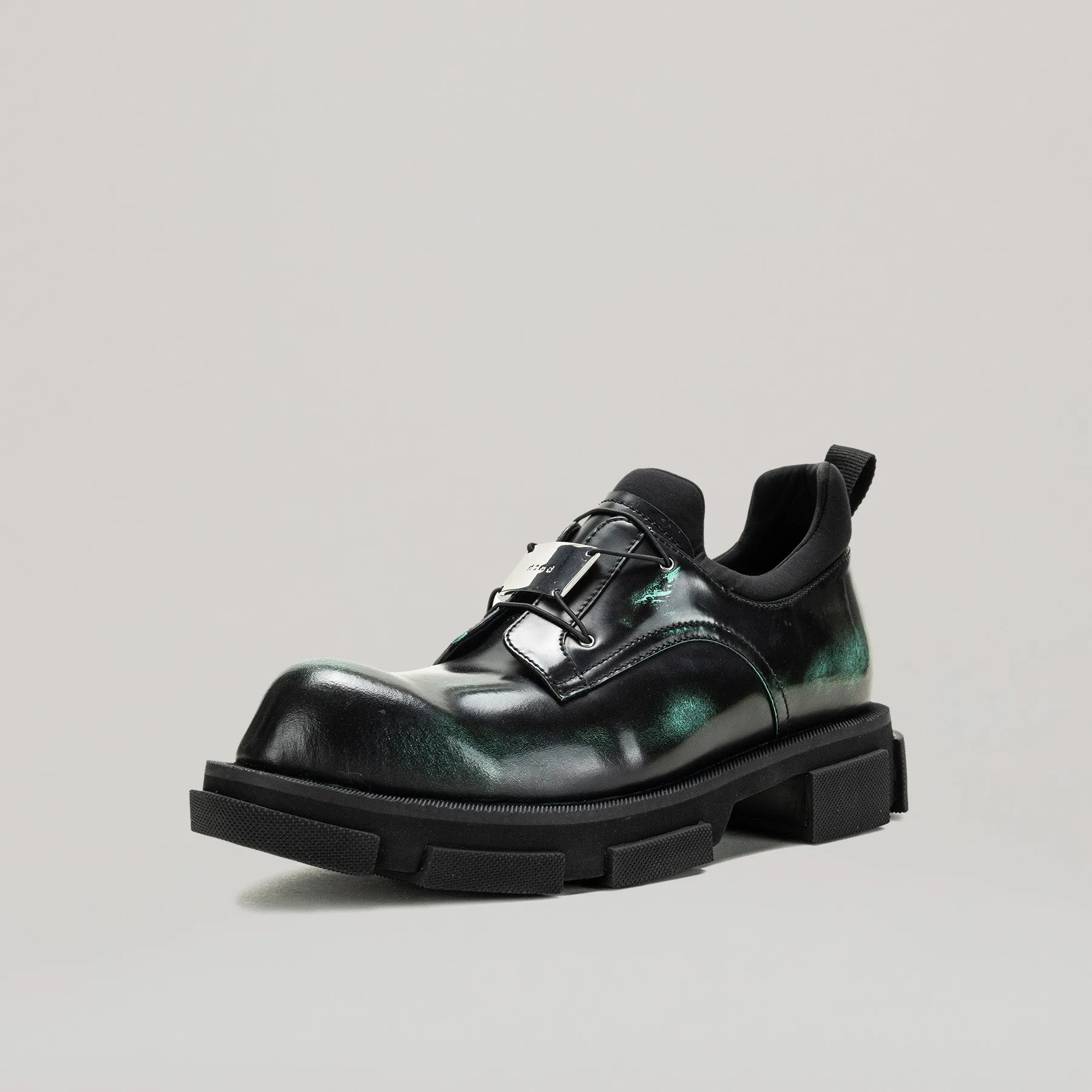 both - GAO METAL LOGO DERBY-BLACK/OXI GREEN