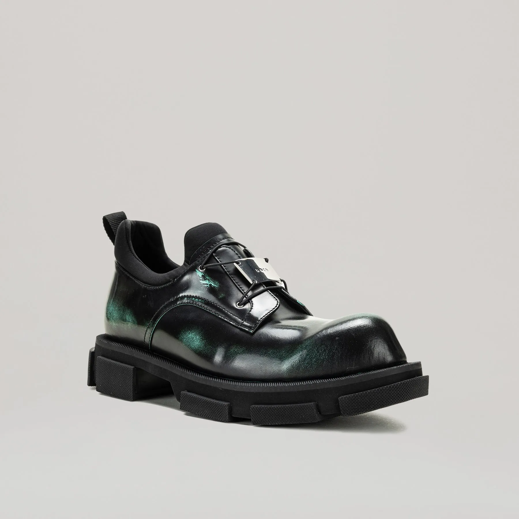 both - GAO METAL LOGO DERBY-BLACK/OXI GREEN