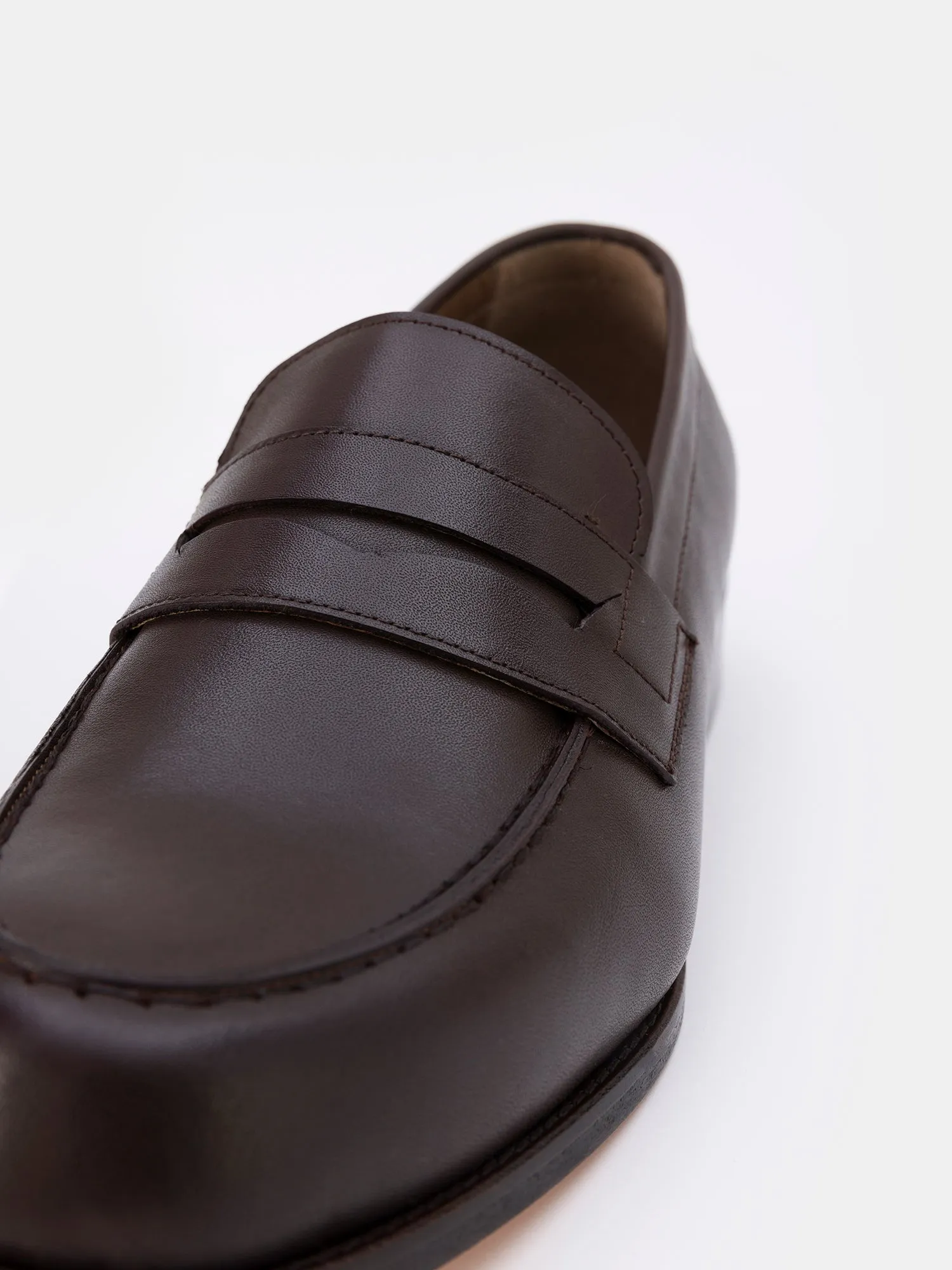 Brown Leather Penny Loafers