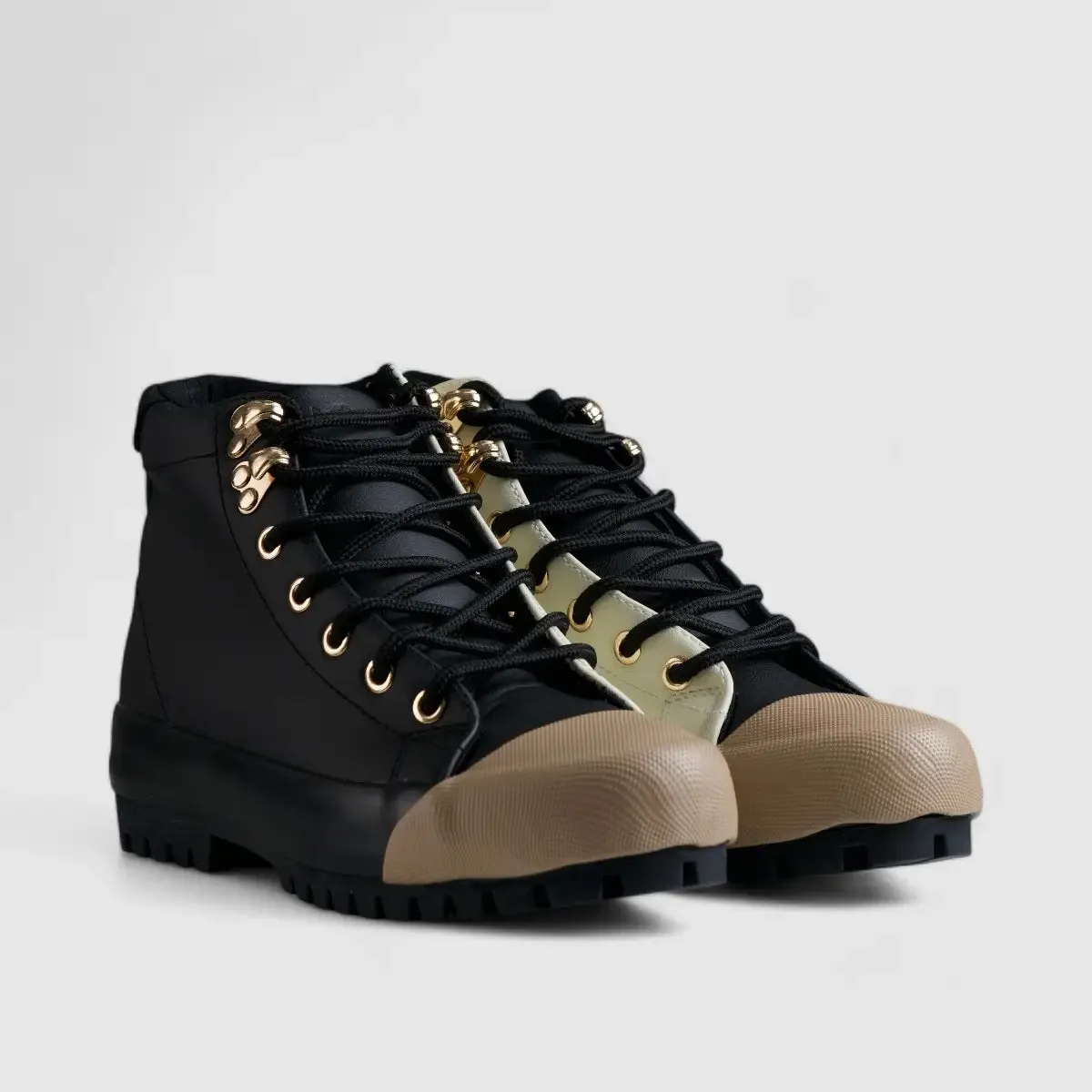 Caprio 2 Tone Statement Sneaker Boots Beige/Camel