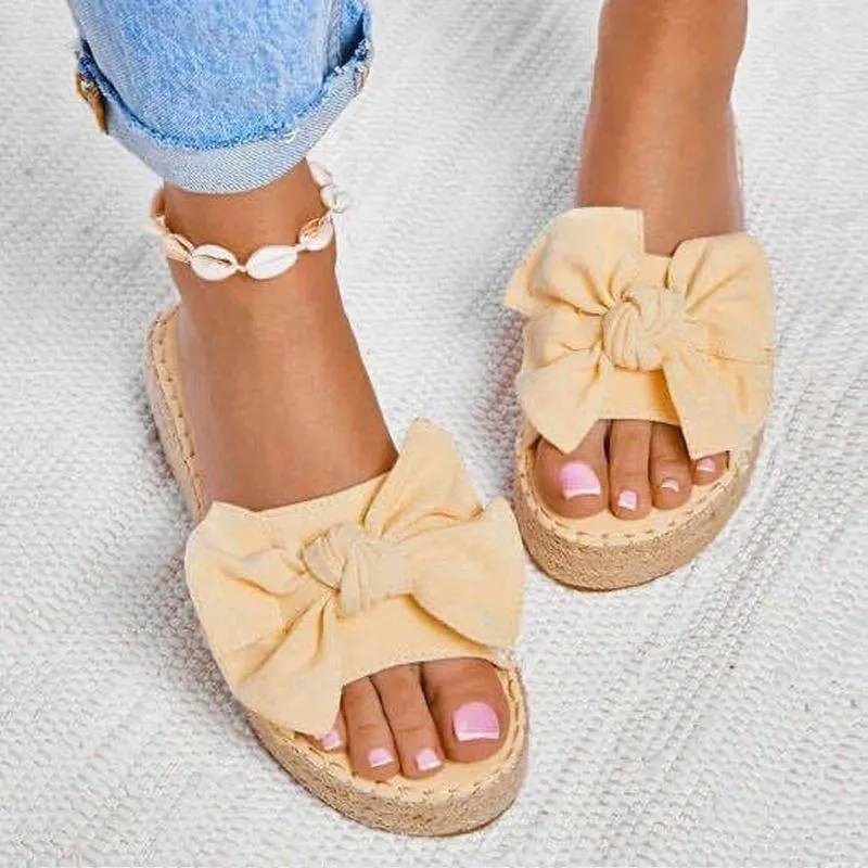 Chicvane Bowknot Platform Sandals Espadrille Sandal Slides Shoes