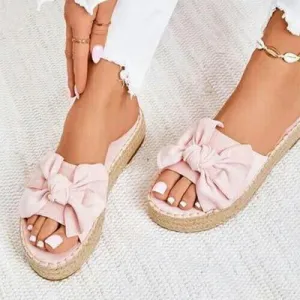 Chicvane Bowknot Platform Sandals Espadrille Sandal Slides Shoes