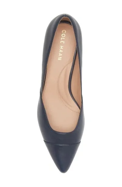 Cole Haan Vanessa Skimmer Navy Blazer Leather Slip On Pointed Toe Loafers