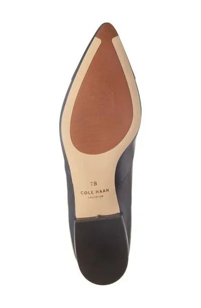 Cole Haan Vanessa Skimmer Navy Blazer Leather Slip On Pointed Toe Loafers