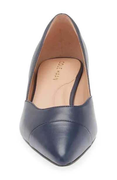 Cole Haan Vanessa Skimmer Navy Blazer Leather Slip On Pointed Toe Loafers