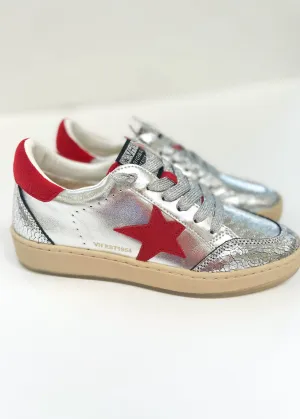 Denisse 44 Sneaker • Washed Silver   Red
