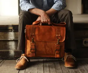 Elegant Leather Briefcase for Men | Laptops & Business Travel