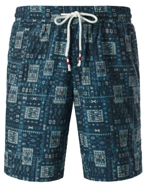 Men's Casual Vintage Breathable Cotton Holiday Navy Blue Shorts