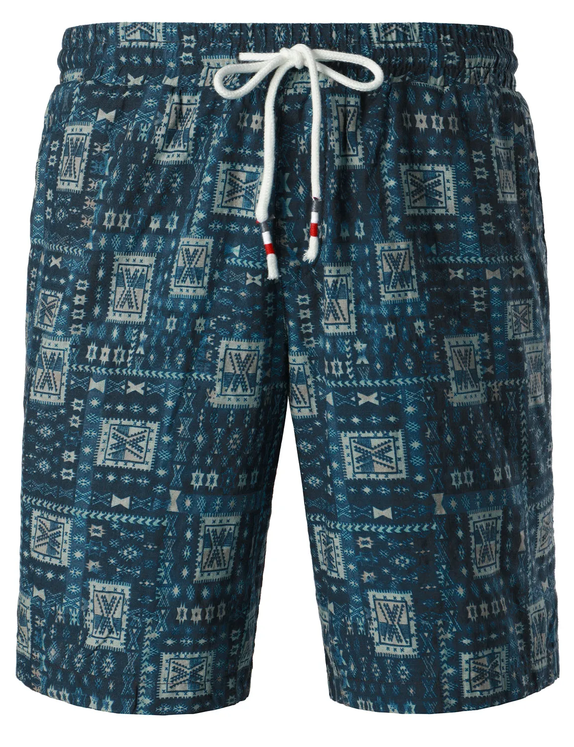Men's Casual Vintage Breathable Cotton Holiday Navy Blue Shorts