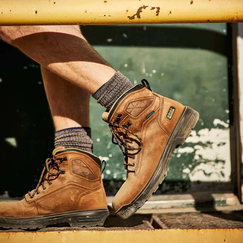 Men's Turbo 6 inch Waterproof Carbon Toe Work Boot - Aged Bark