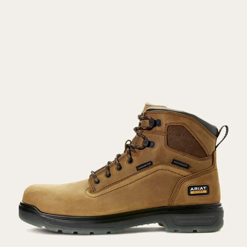 Men's Turbo 6 inch Waterproof Carbon Toe Work Boot - Aged Bark