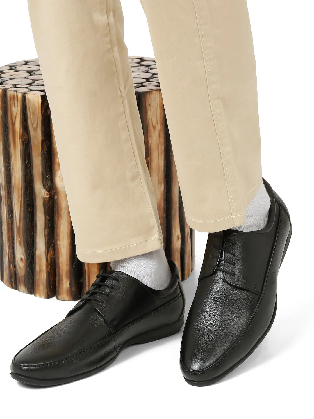 Pelle Albero Black Men's Derbies