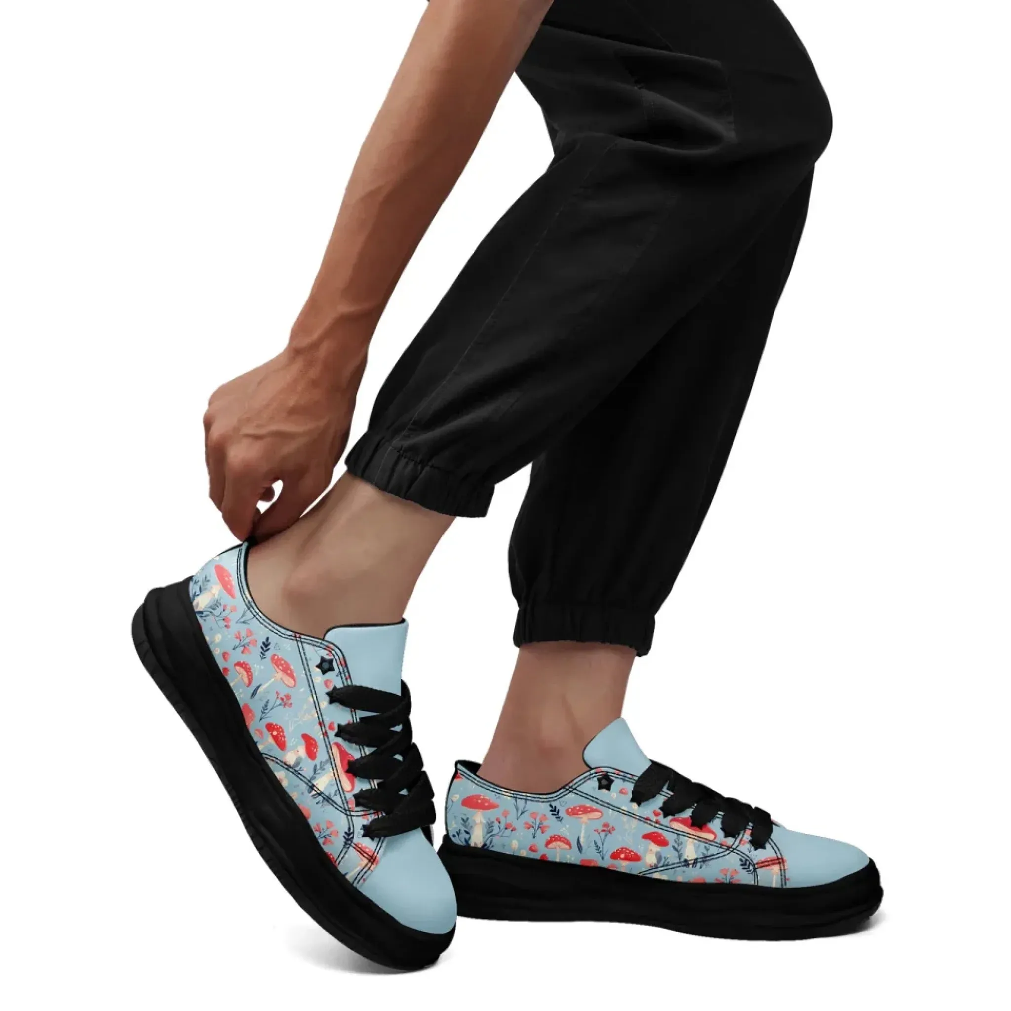 Personalized Enchanted Mushroom Sneakers ， Custom Fantasy Fungi Shoes, Unique Unisex Footwear