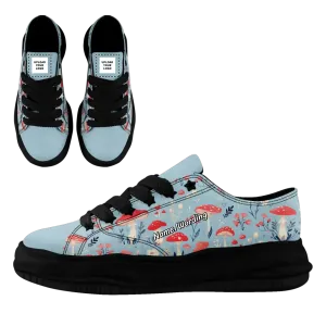 Personalized Enchanted Mushroom Sneakers ， Custom Fantasy Fungi Shoes, Unique Unisex Footwear