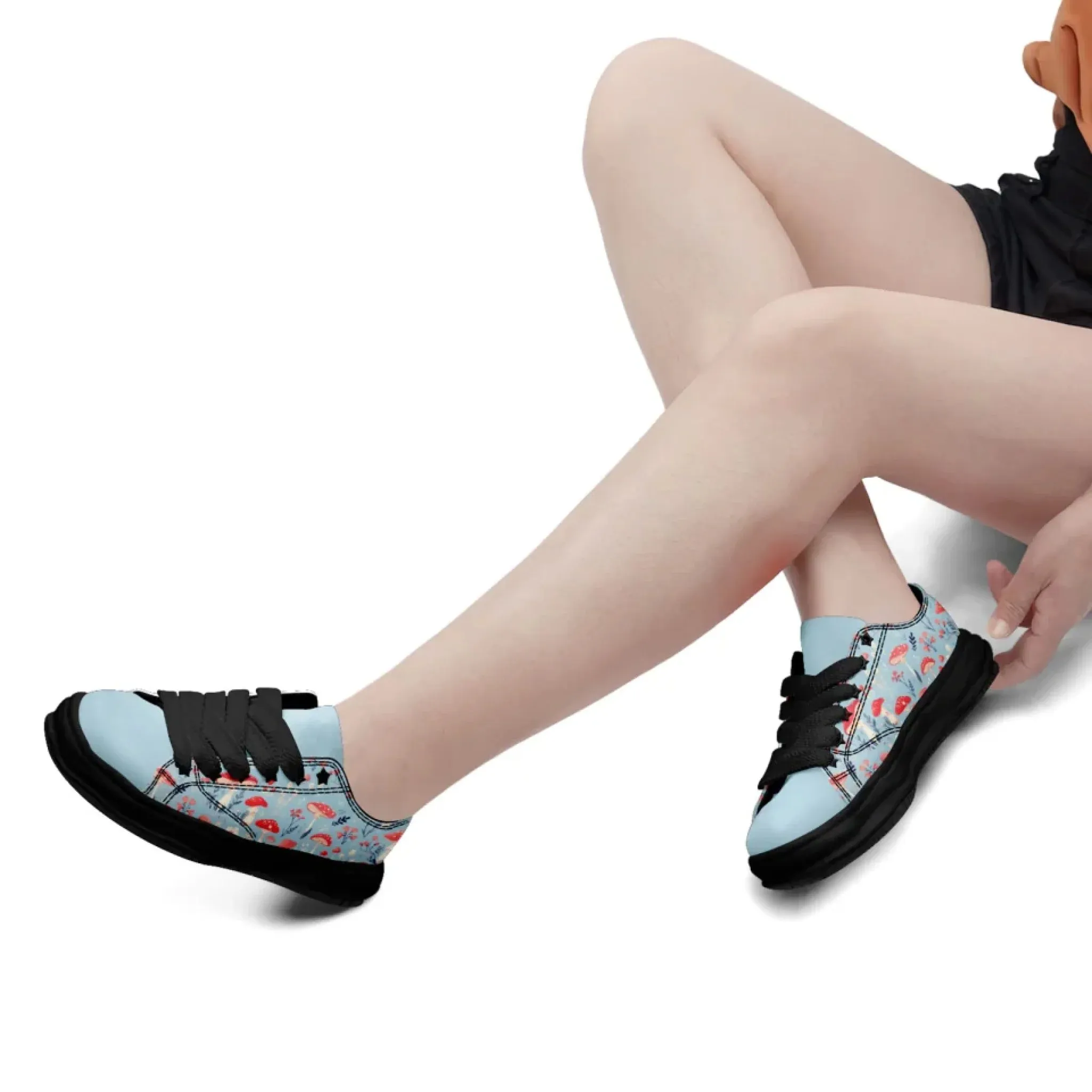 Personalized Enchanted Mushroom Sneakers ， Custom Fantasy Fungi Shoes, Unique Unisex Footwear