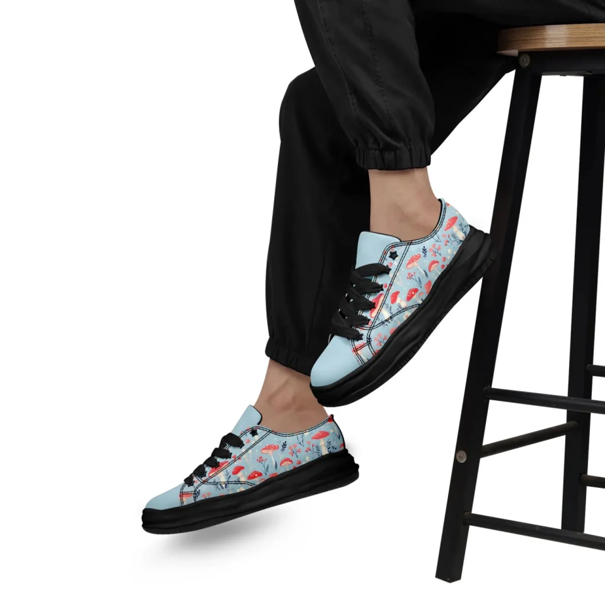 Personalized Enchanted Mushroom Sneakers ， Custom Fantasy Fungi Shoes, Unique Unisex Footwear