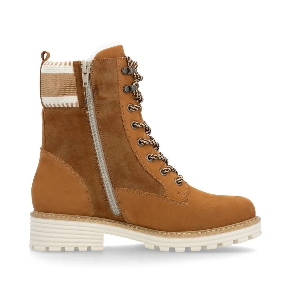 Remonte Womens Lambswool Lined Leather Boot- Brown