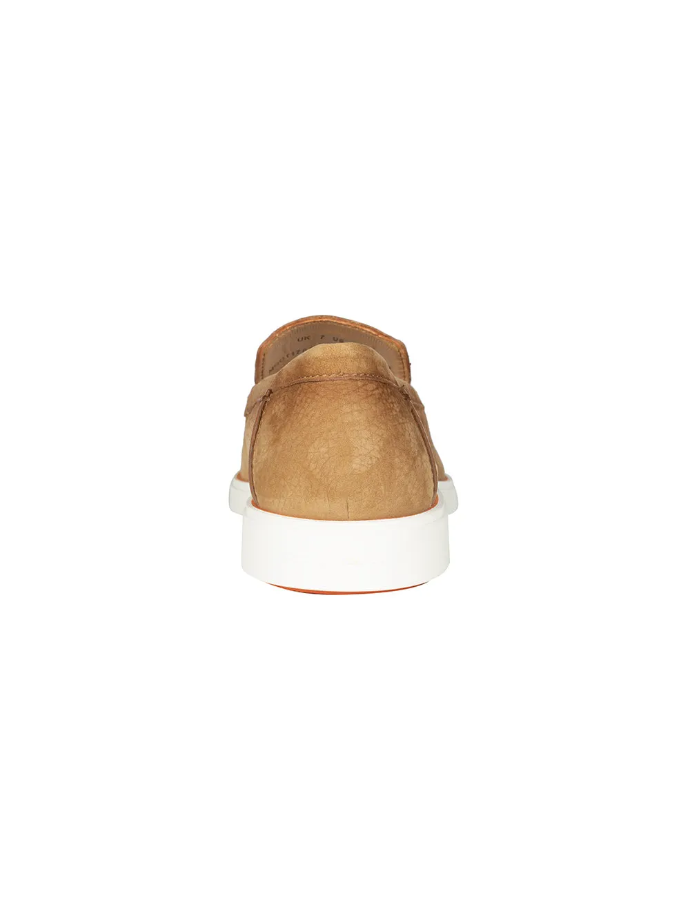 SANTONI Slip On Tumbled Shoe Brown