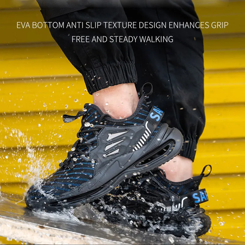 Steel Toe Shoes for Men Lightweight Comfortable Breathable Puncture Proof Slip Resistant Indestructible Construction Industrial Safety Work Sneakers