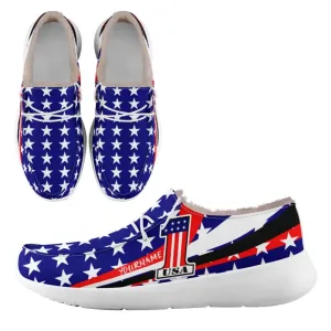 Unique Gift,Personalized Flag Sneakers, Custom Patriotic Fur Lining Loafer Shoes, Best Gift for Vateran.FN042-24020295-10w