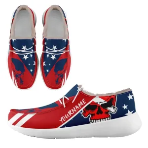 Unique Gift,Personalized Flag Sneakers, Custom Patriotic Fur Lining Loafer Shoes, Best Gift for Vateran.FN042-24020295-3w