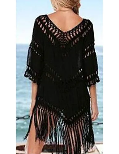 White Mesh Floral Bathing Suit Cover Up
