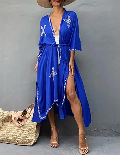 White Mesh Floral Bathing Suit Cover Up