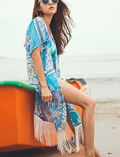 White Mesh Floral Bathing Suit Cover Up