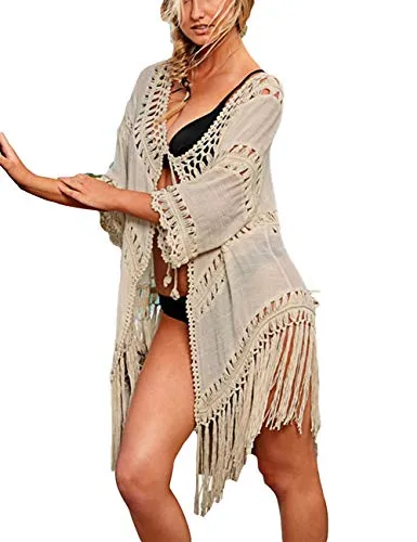 White Mesh Floral Bathing Suit Cover Up