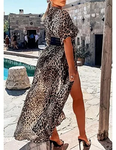 White Mesh Floral Bathing Suit Cover Up
