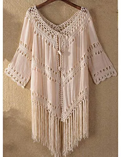 White Mesh Floral Bathing Suit Cover Up