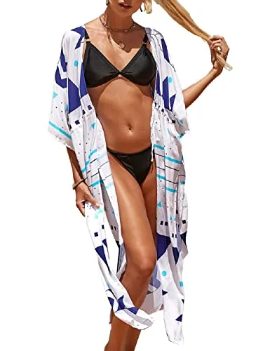 White Mesh Floral Bathing Suit Cover Up