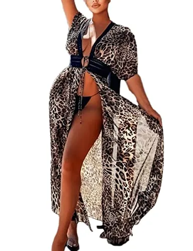 White Mesh Floral Bathing Suit Cover Up