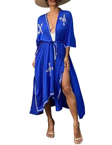 White Mesh Floral Bathing Suit Cover Up