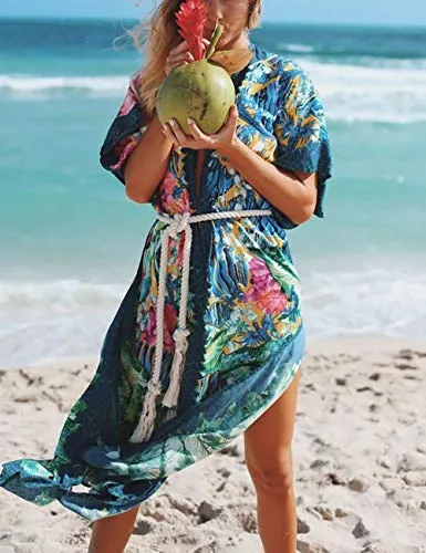 White Mesh Floral Bathing Suit Cover Up