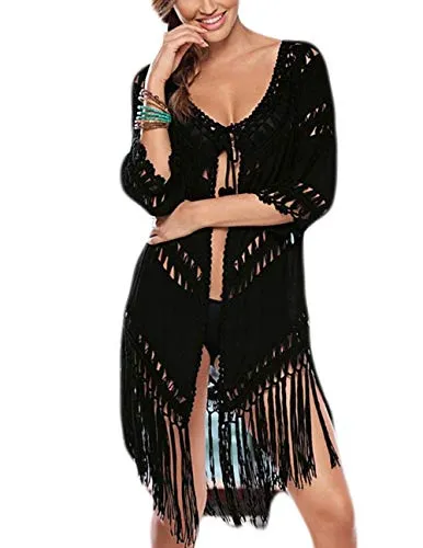 White Mesh Floral Bathing Suit Cover Up
