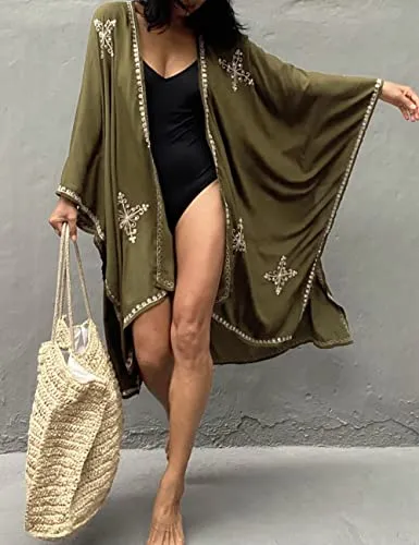 White Mesh Floral Bathing Suit Cover Up