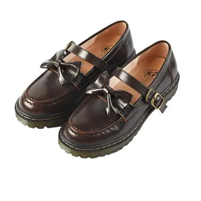 Womens Flat Vintage Buckle Bow Mary Jane Shoes