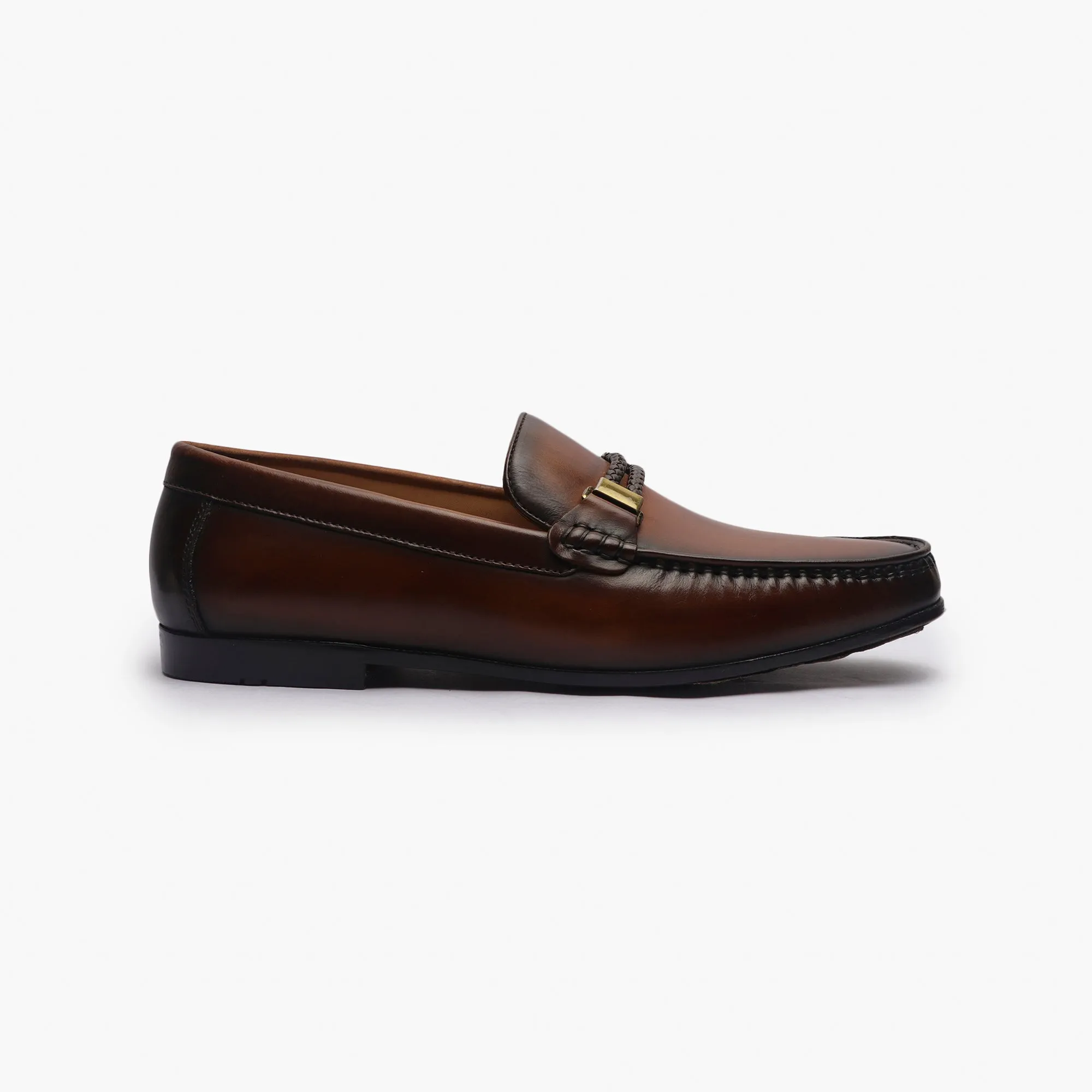 Woven Metal Bit Moccasins