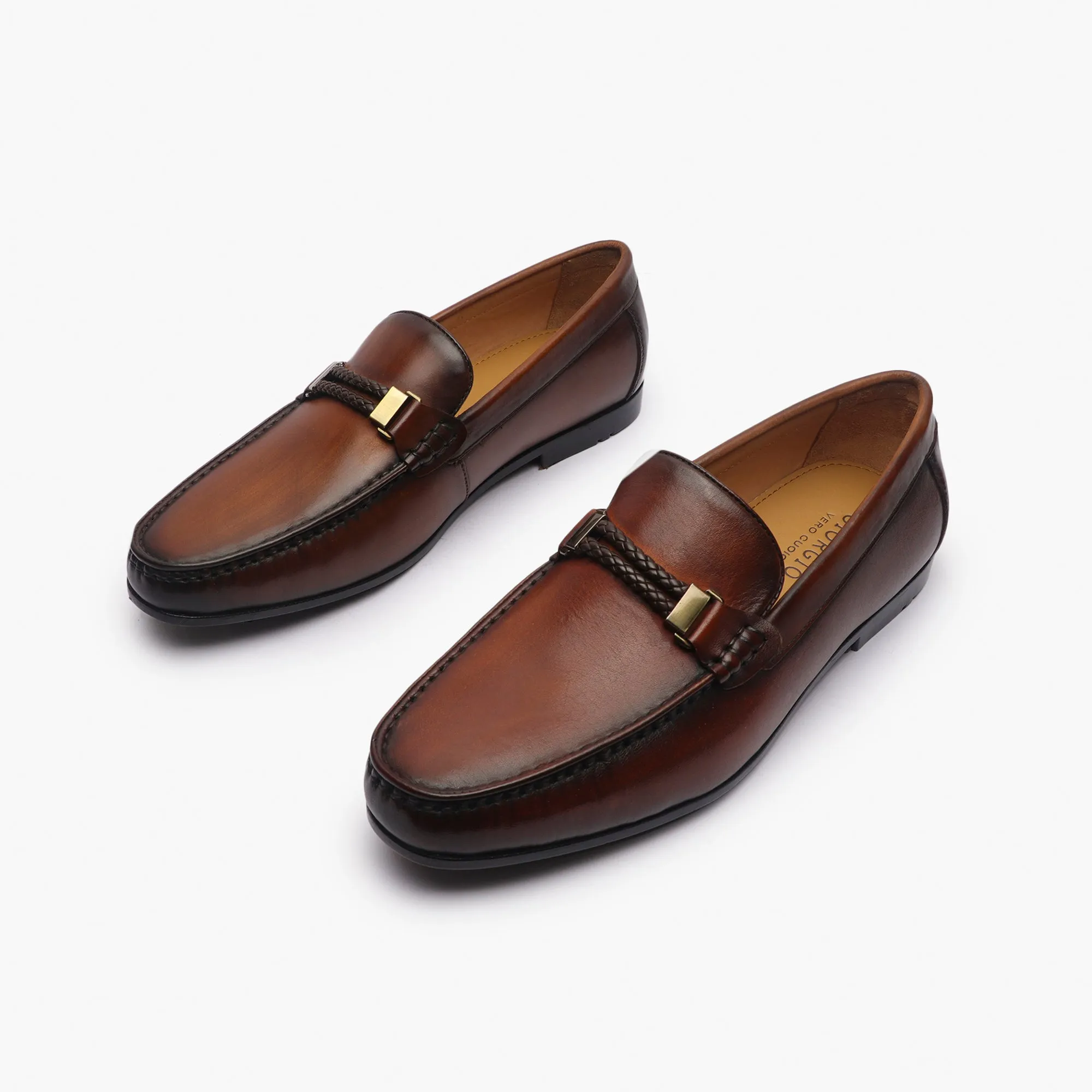 Woven Metal Bit Moccasins