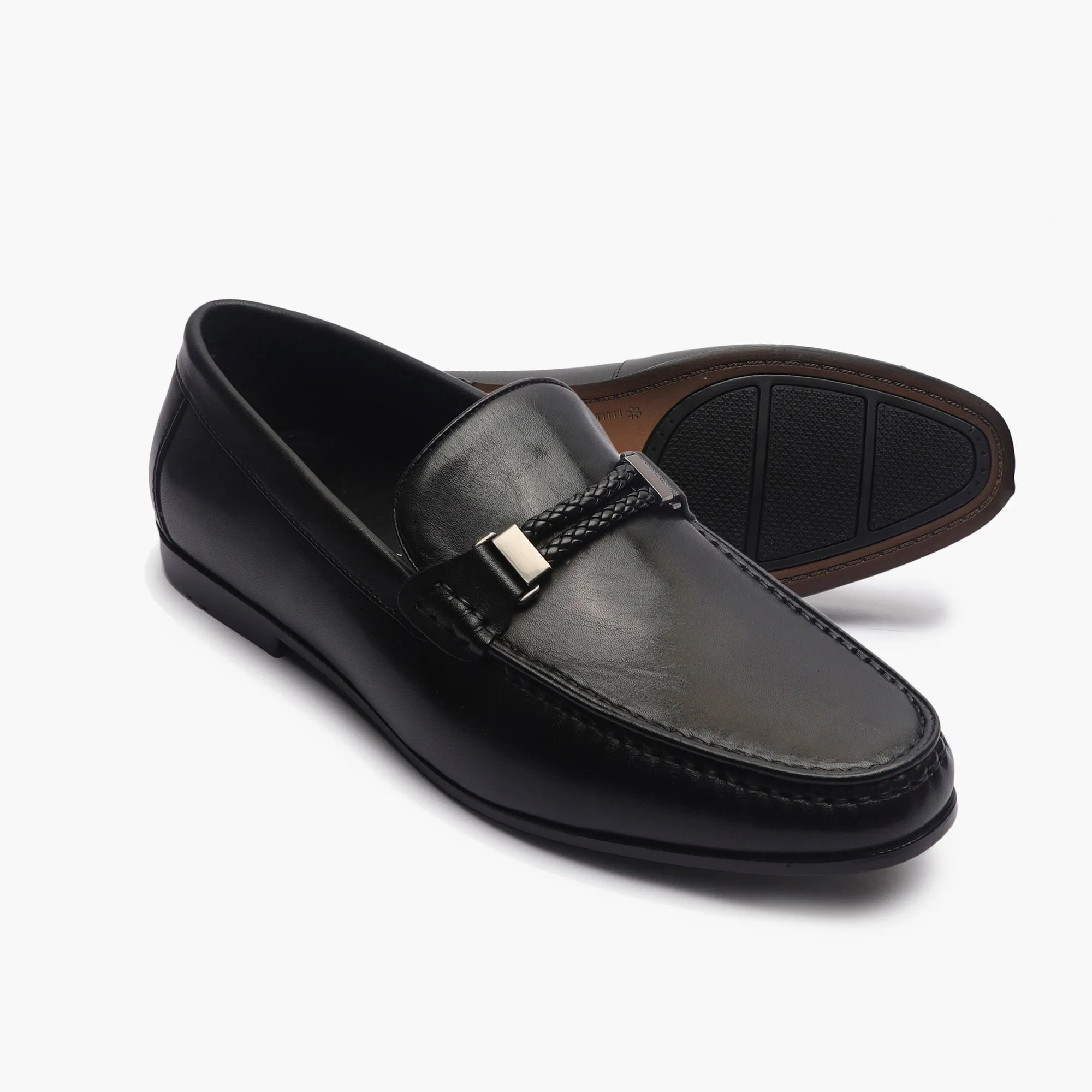 Woven Metal Bit Moccasins
