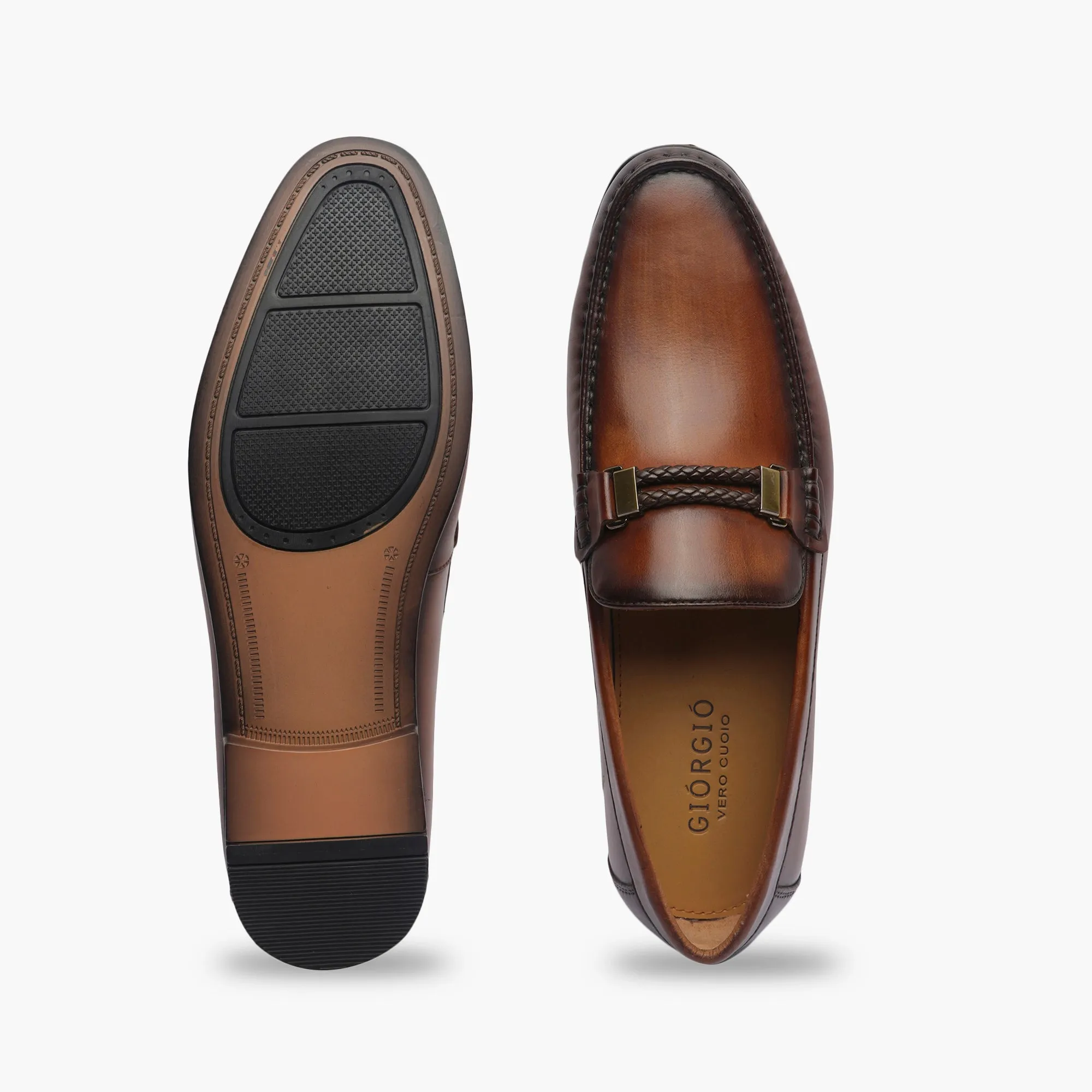 Woven Metal Bit Moccasins