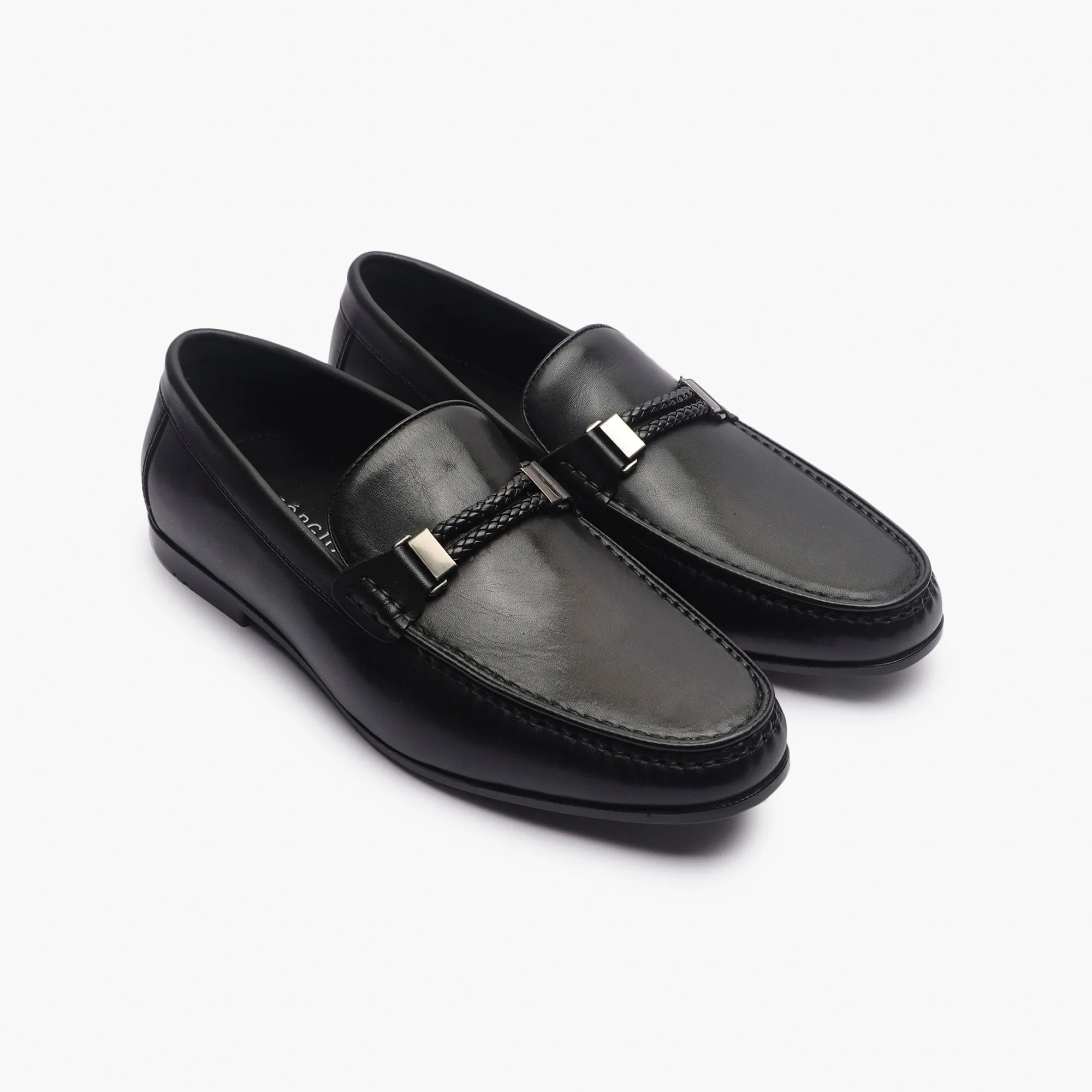 Woven Metal Bit Moccasins